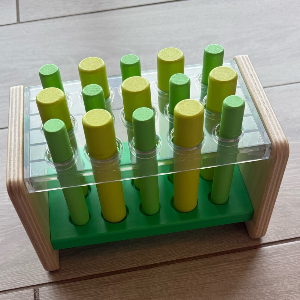 Lovevery Wooden Posting Stand and Posts from Companion Play Kit (Months 22-24)